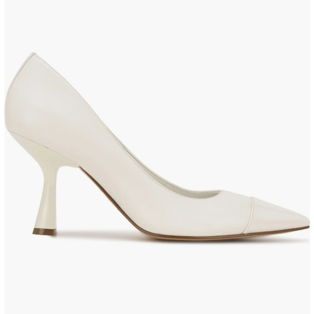 Nine West Pointy Cap Toe Pump color bone size 8.5M